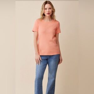 Northern Reflections 100% Cotton Tee Large Coral Orange Pink Everyday Easter